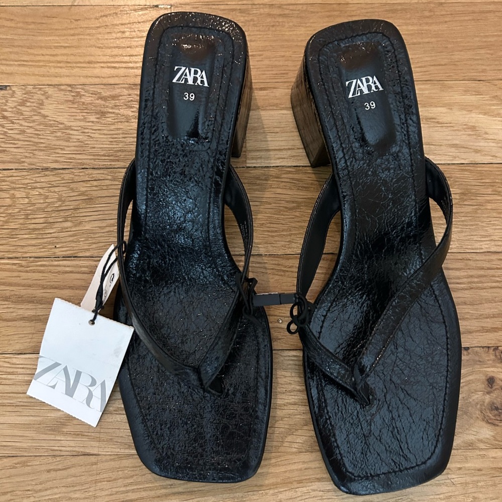 Zara flip flop heels